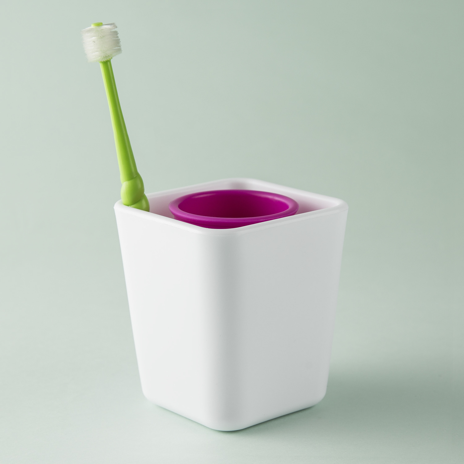 韩国进口创意刷牙杯-韩国ZEEBE方杯形牙刷牙膏杯1个装