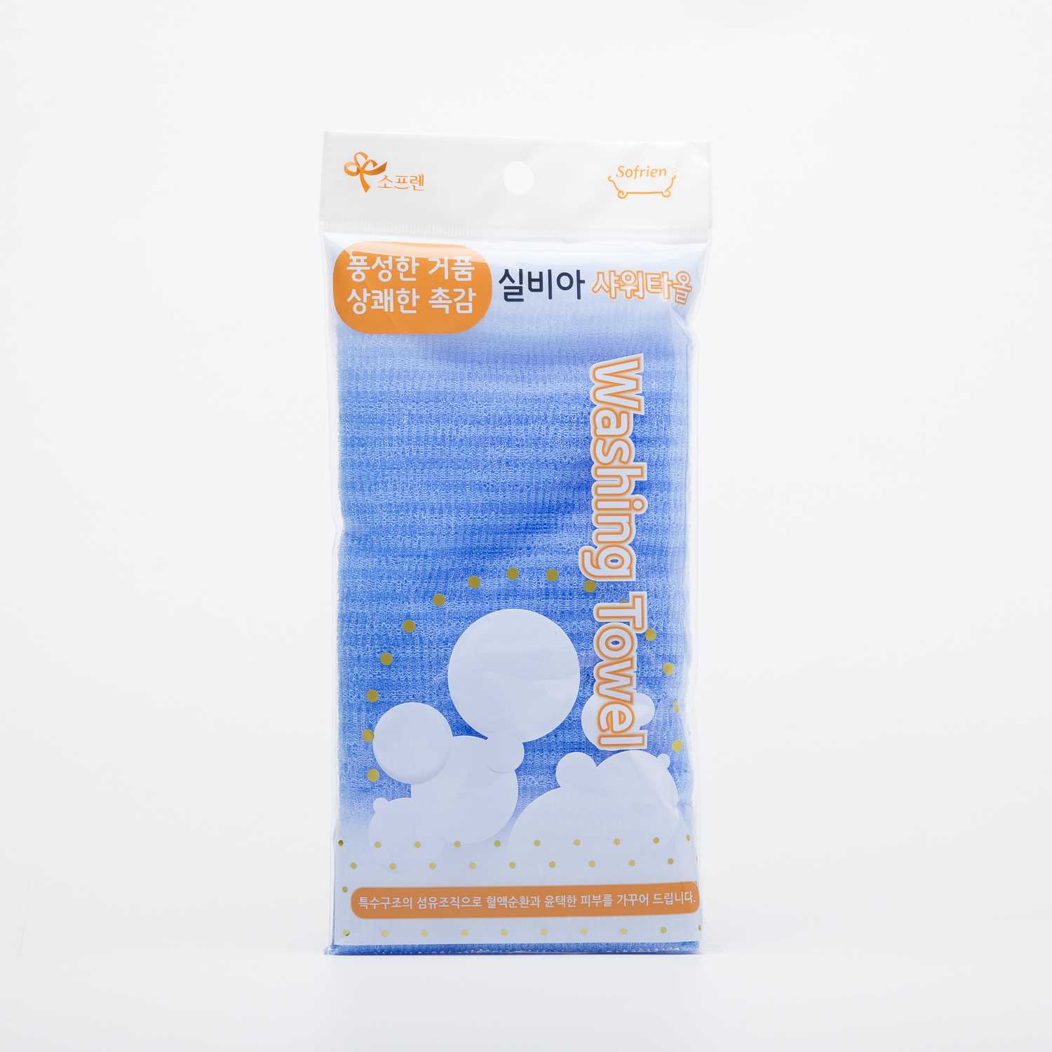 韩国进口纤维搓澡巾-Sofrien西尔维亚搓澡巾100x30cm条纹1个装