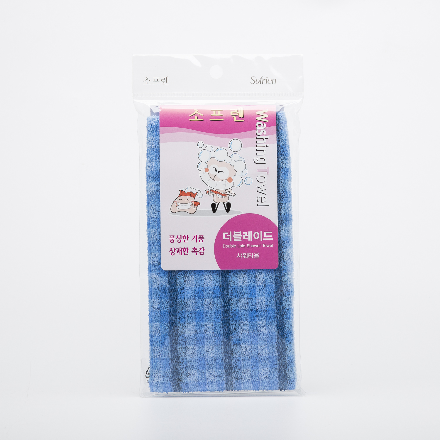韩国进口浴花搓澡巾-Sofrien品牌双层加厚搓澡巾110x30cm1个装
