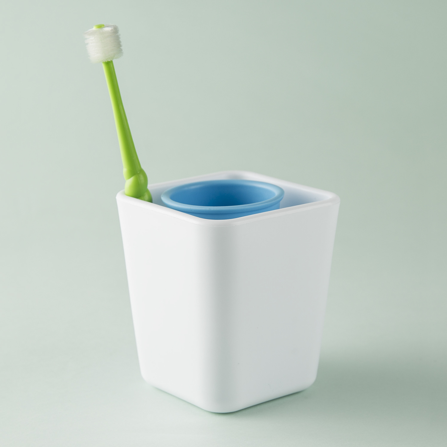 韩国进口牙刷杯-韩国ZEEBE方杯形状牙刷牙膏杯1个装