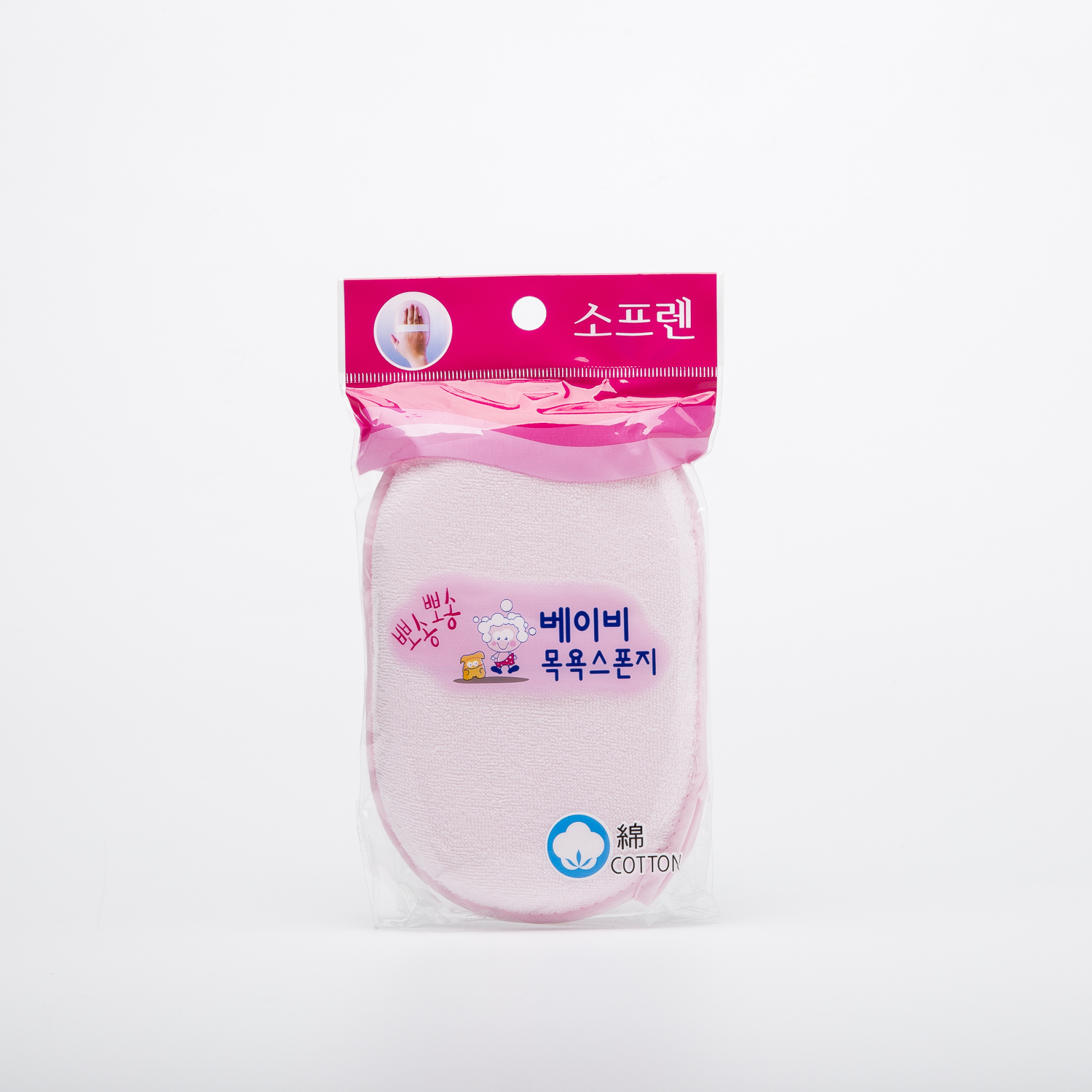 韩国进口婴儿洗澡海绵-Sofrien品牌婴儿洗浴海绵16x10x2cm1个装