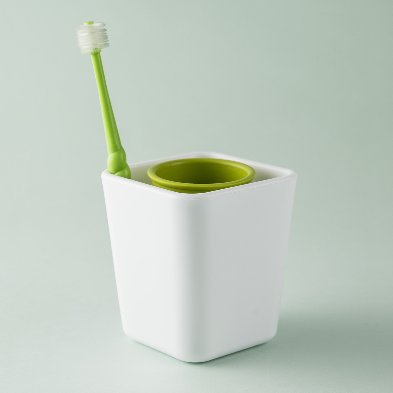 韩国进口刷牙杯-韩国ZEEBE方杯形牙刷牙膏杯1个装