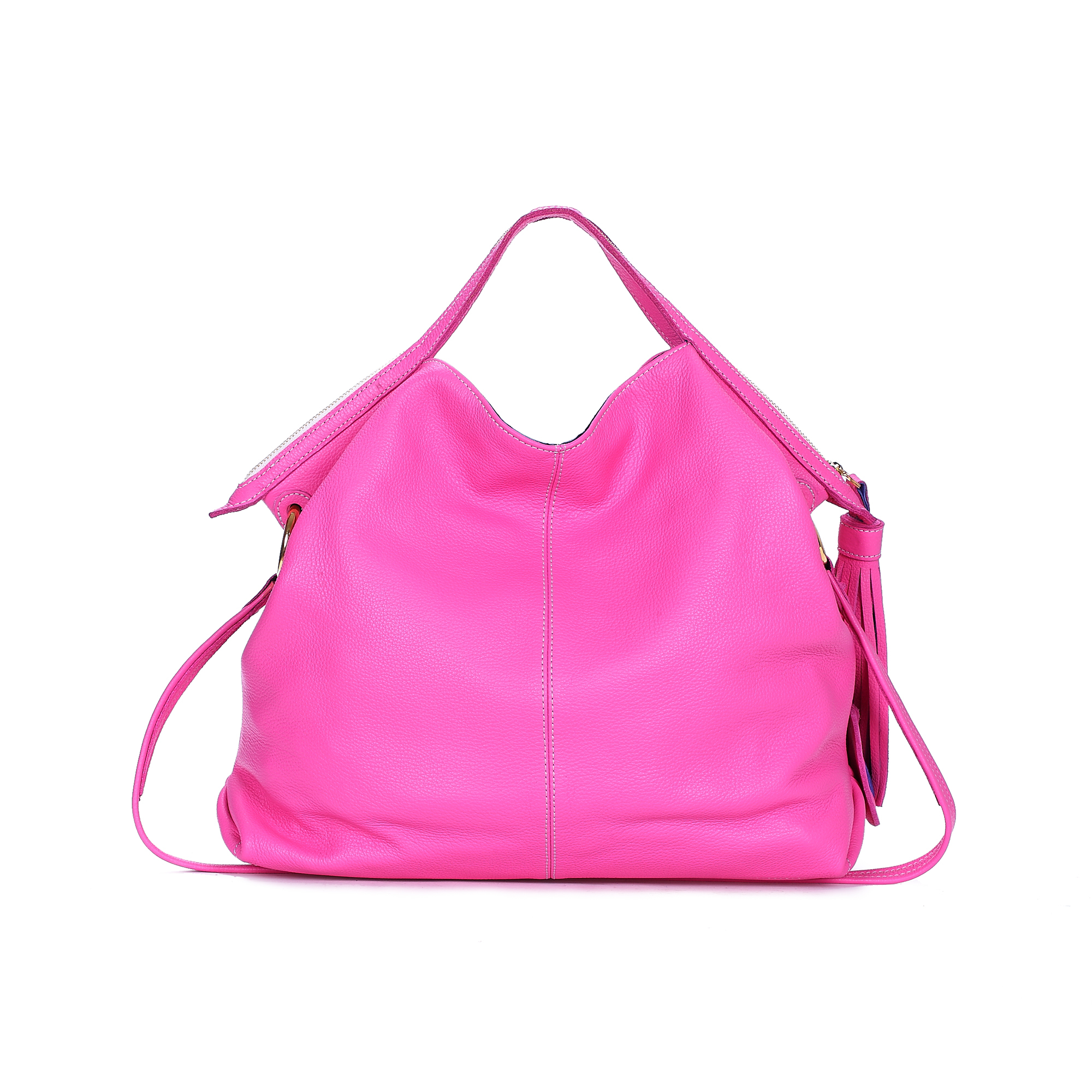 意大利进口女包手提包-Gover女包粉色牛皮女士手提袋