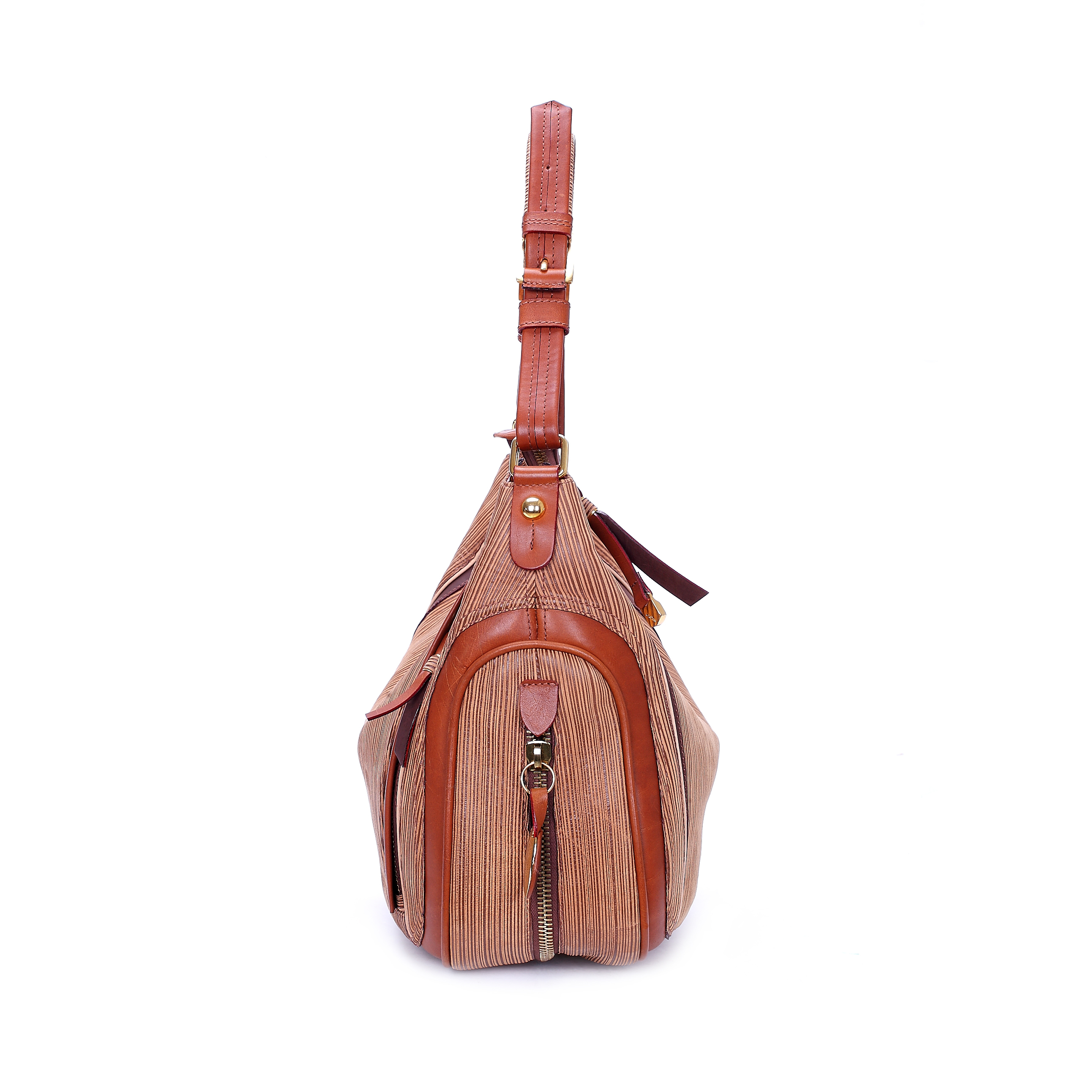 意大利进口女士手包-Gover女包浅棕色牛皮女士手提袋