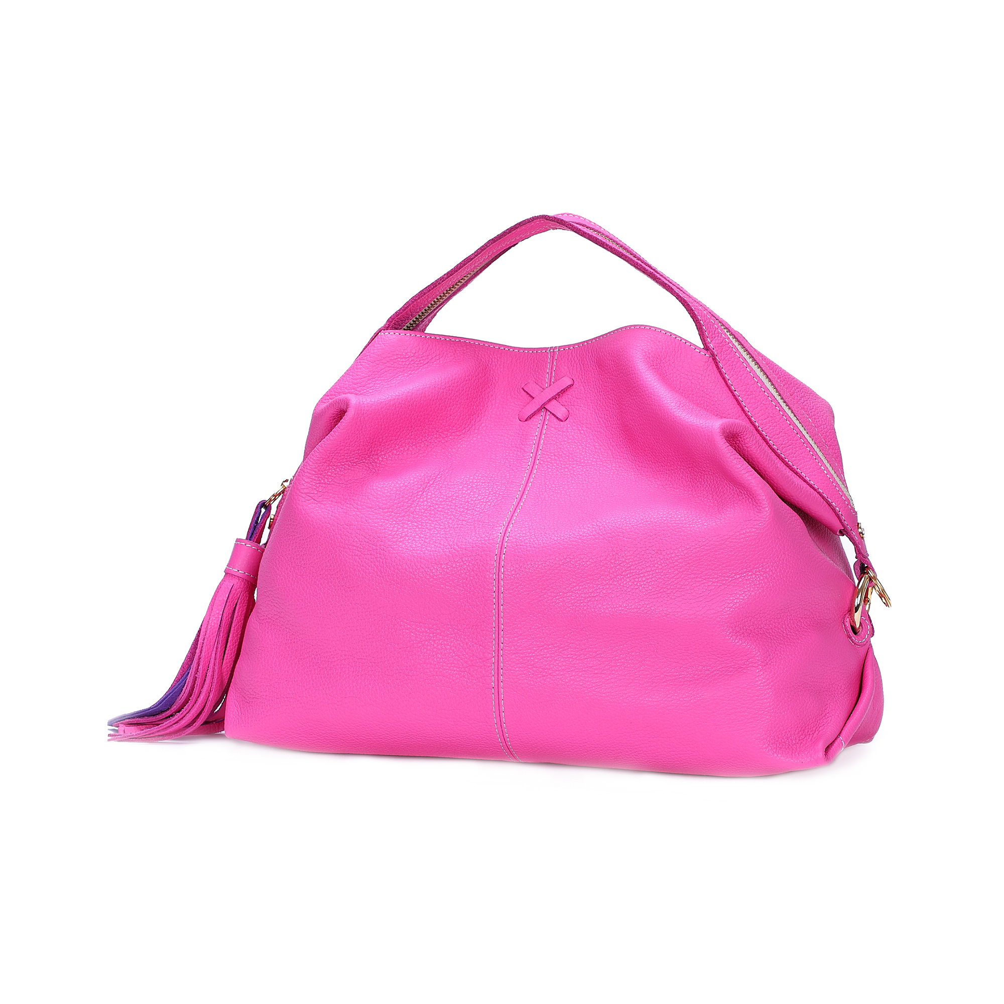 意大利进口女士手提包-Gover女包粉色牛皮女士手提袋