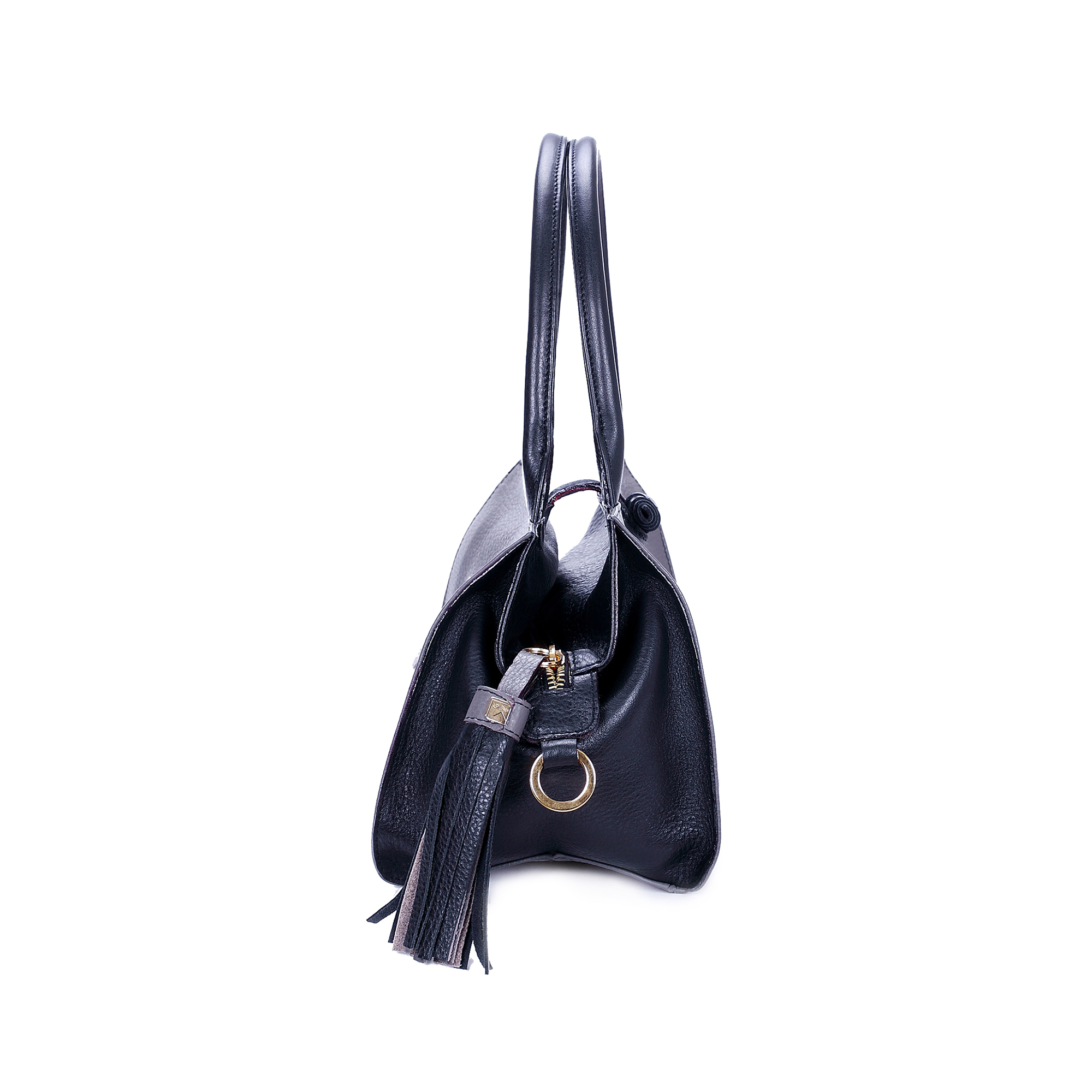 意大利进口高档手提袋-Gover女包灰色小牛皮女士手提袋