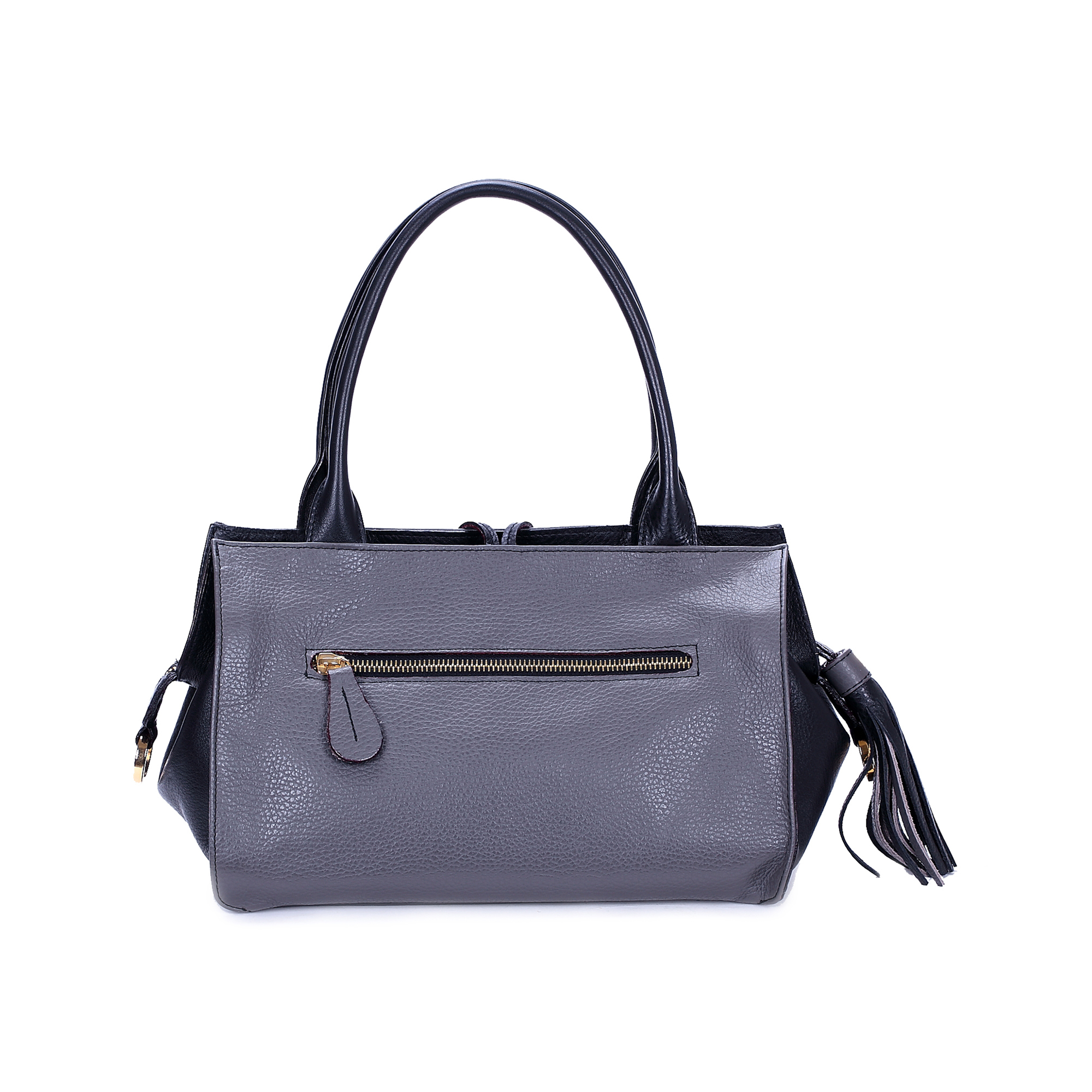 意大利进口高档手提袋-Gover女包灰色小牛皮女士手提袋