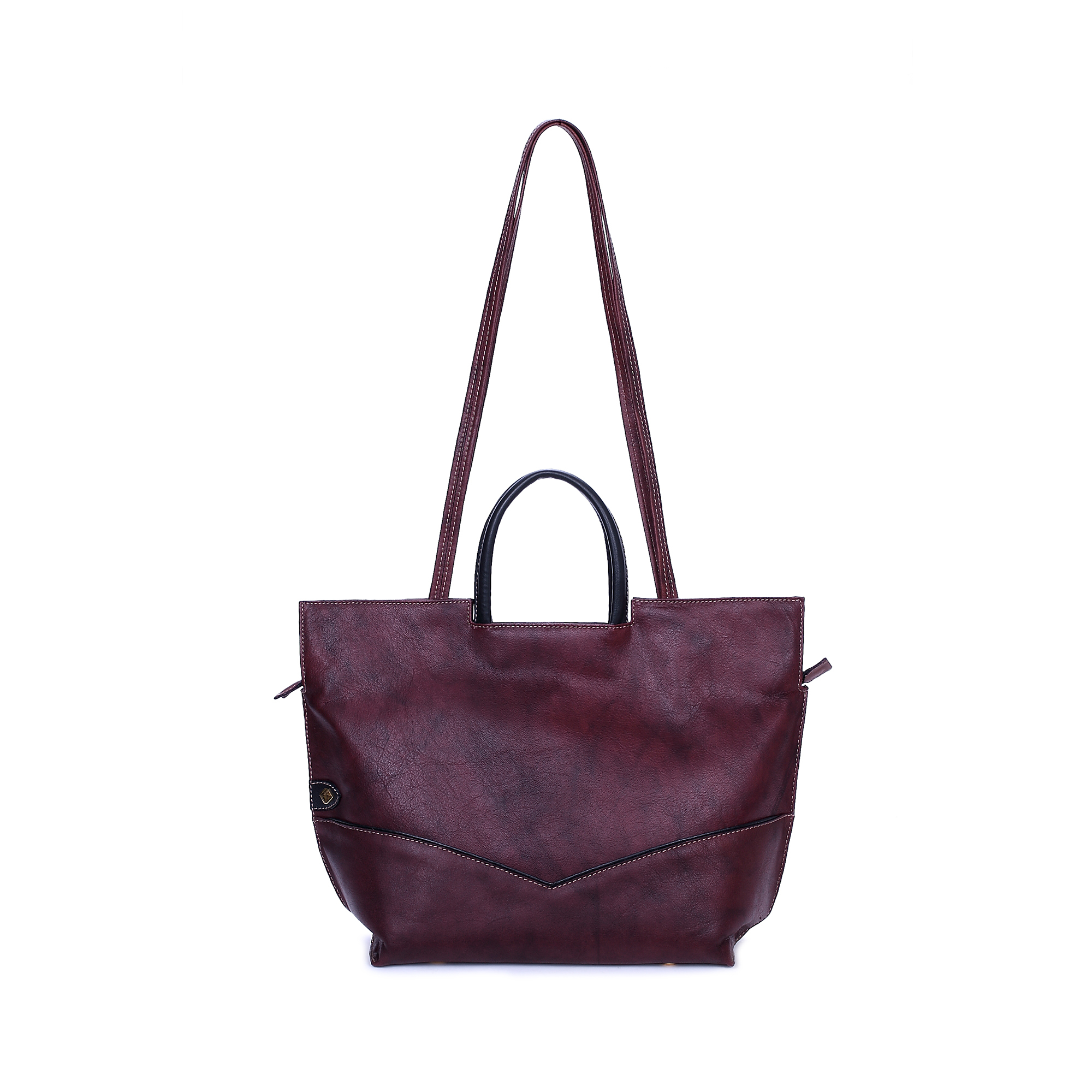 意大利进口女人手提包-Gover女包深咖啡色牛皮女士手提袋 意大利进口女人手提包-Gover女包深咖啡色牛皮女士手提袋