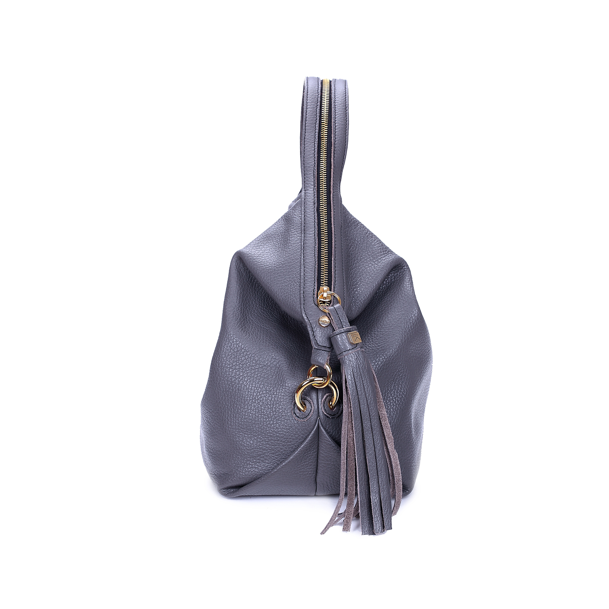 意大利进口女手提包-Gover女包浅灰色牛皮女士手提袋