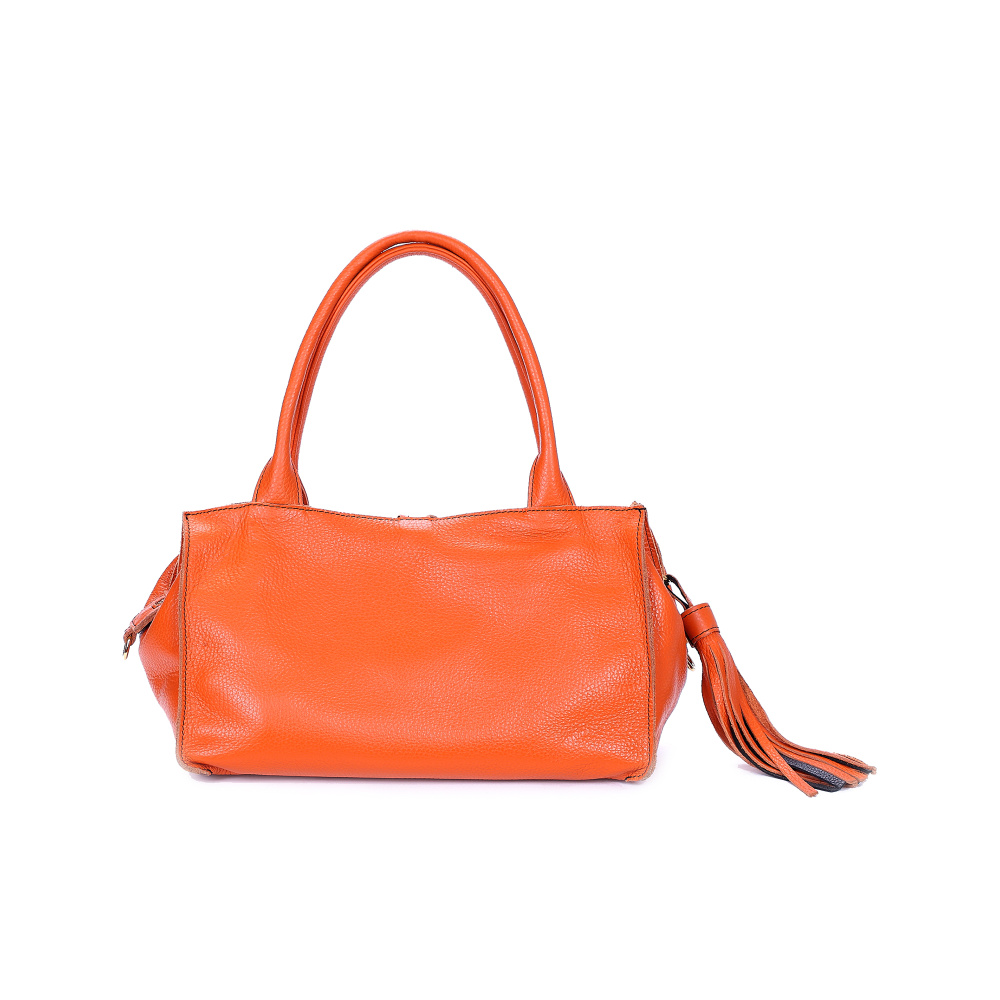 意大利进口真皮手提包-Gover女包橙色牛皮女士手提袋