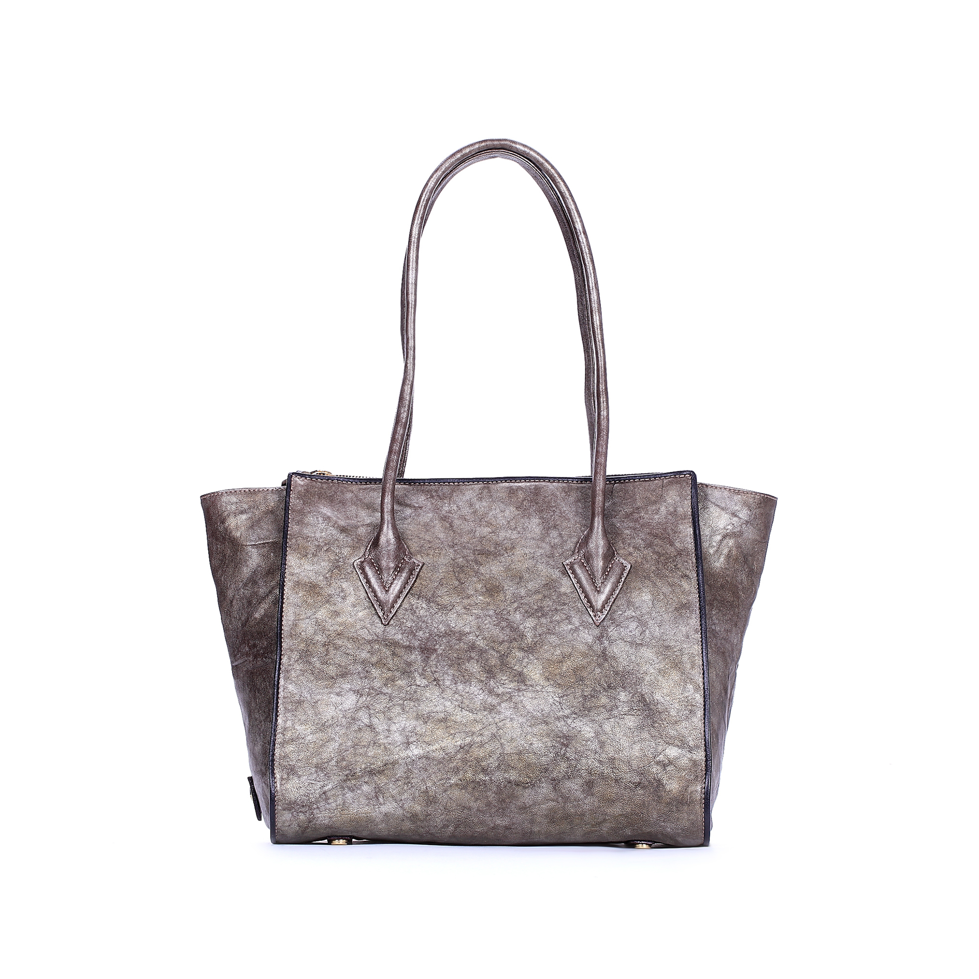 意大利进口手提女包-Gover女包金属色牛皮女士手提袋