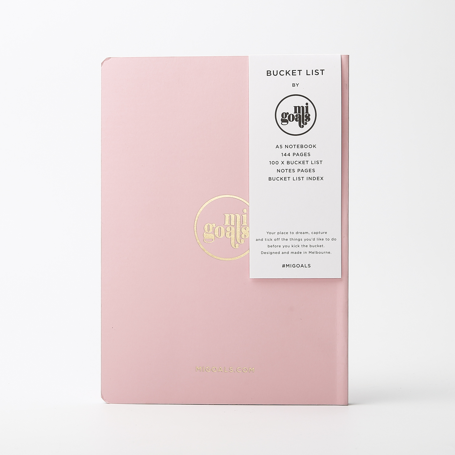 澳大利亚进口工作笔记本子-MI GOALS本土设计师设计笔记本粉红/金