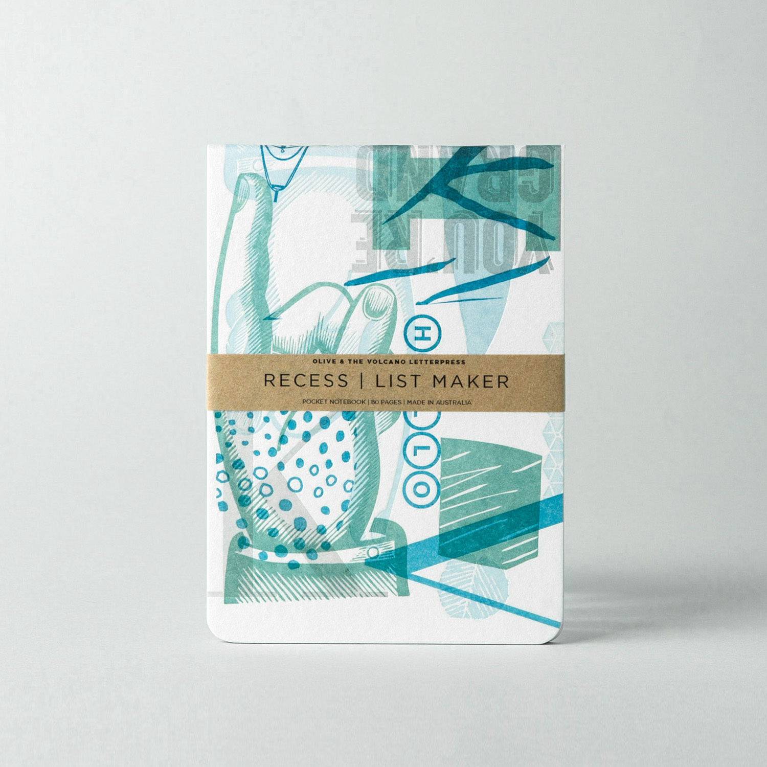 澳大利亚进口小型口袋笔记本-Olive and the Volcano凸版印刷口袋笔记本A6（多色，多图案）