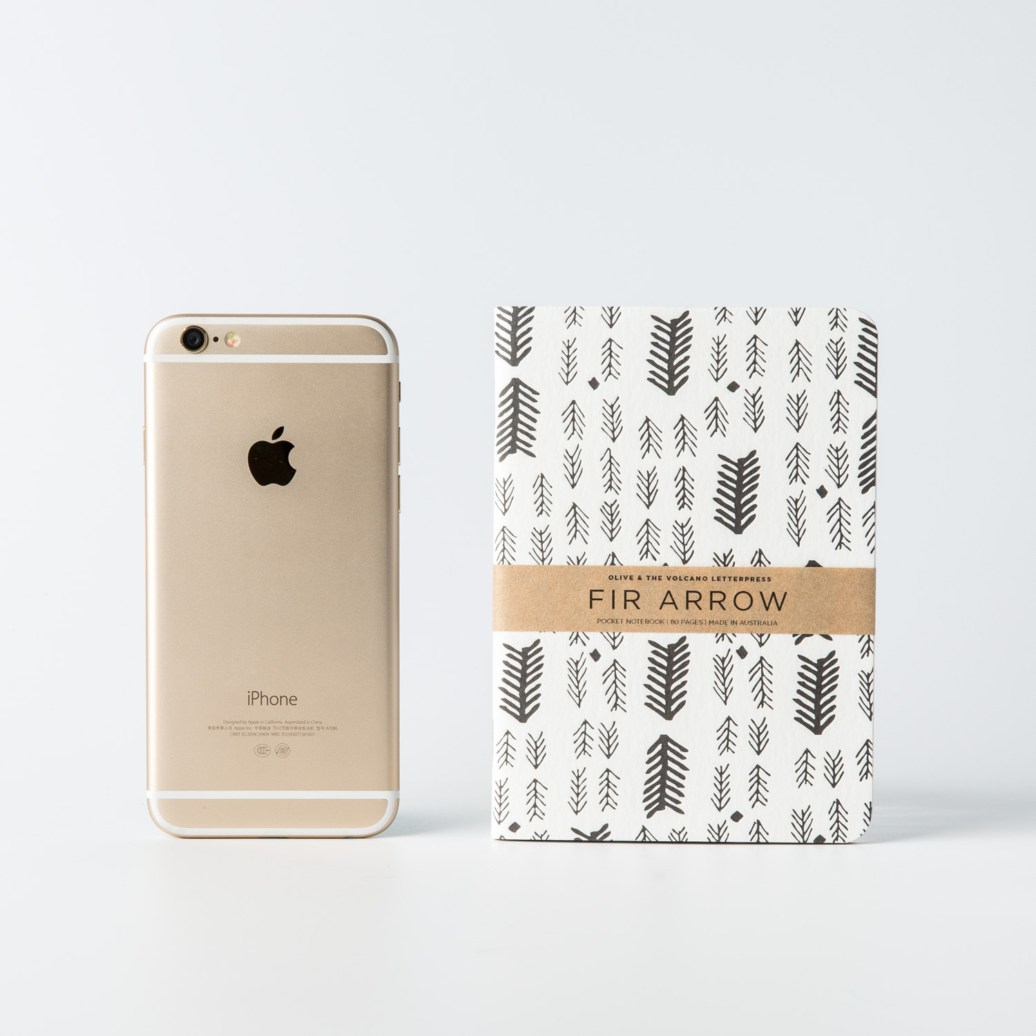澳大利亚进口印刷笔记本-Olive and the Volcano凸版印刷笔记本A6（冷杉树箭头图案）