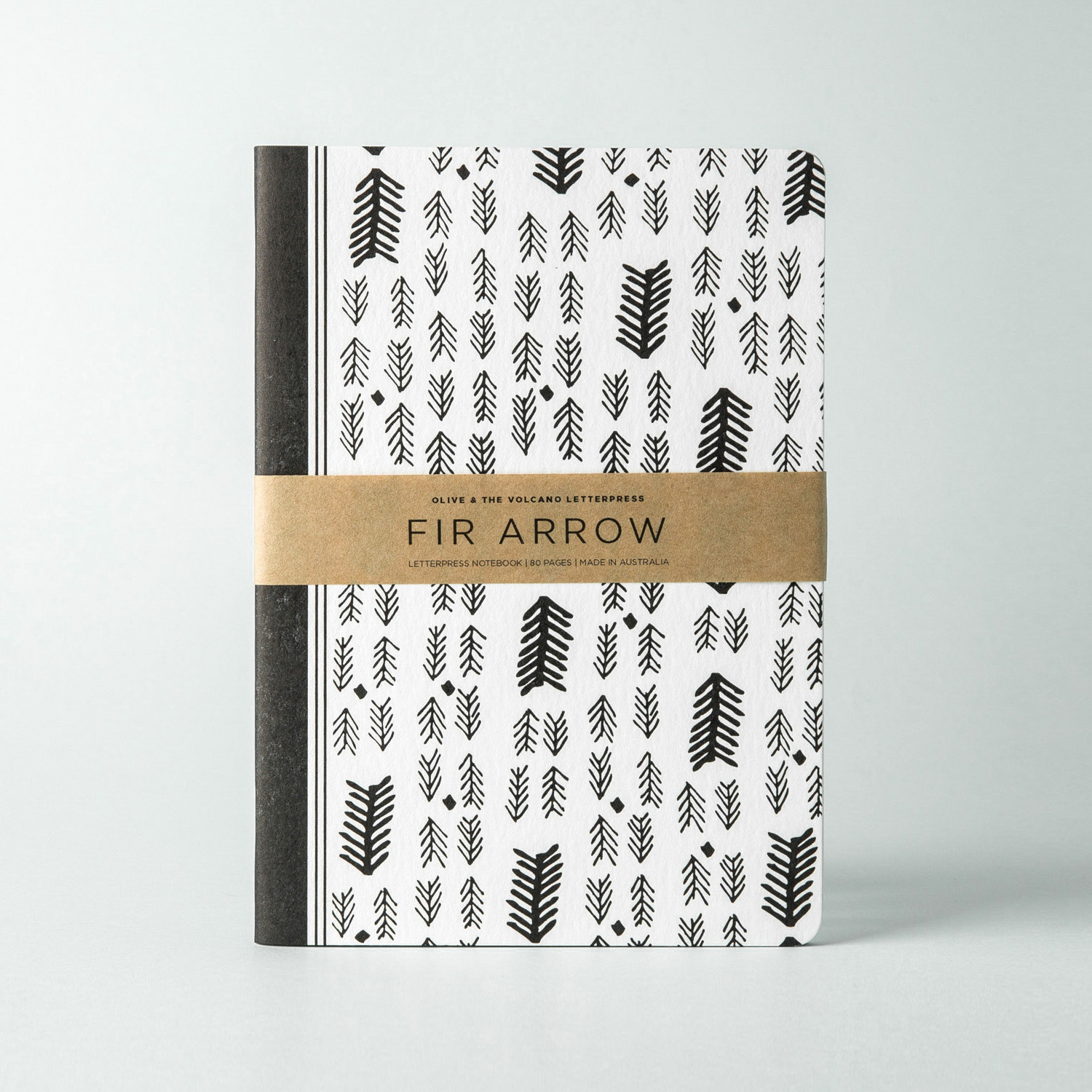 澳大利亚进口纸质凸版笔记本-Olive and the Volcano凸版印刷笔记本A5(冷杉树箭头图案) 澳大利亚进口纸质凸版笔记本-Olive and the Volcano凸版印刷笔记本A5(冷杉树箭头图案)