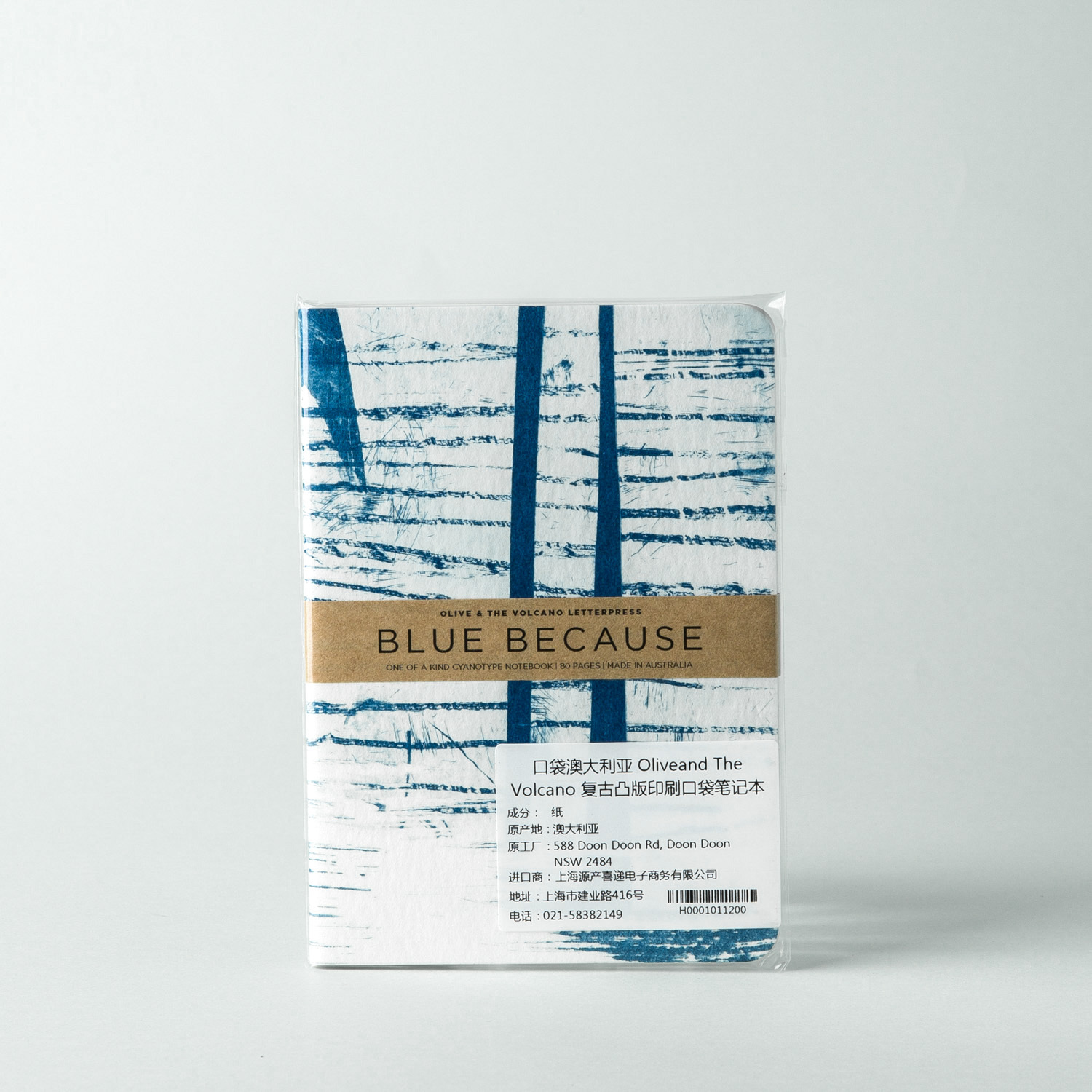 澳大利亚进口口袋型笔记本-Olive and the Volcano凸版印刷口袋笔记本A6（梦幻蓝）线装本