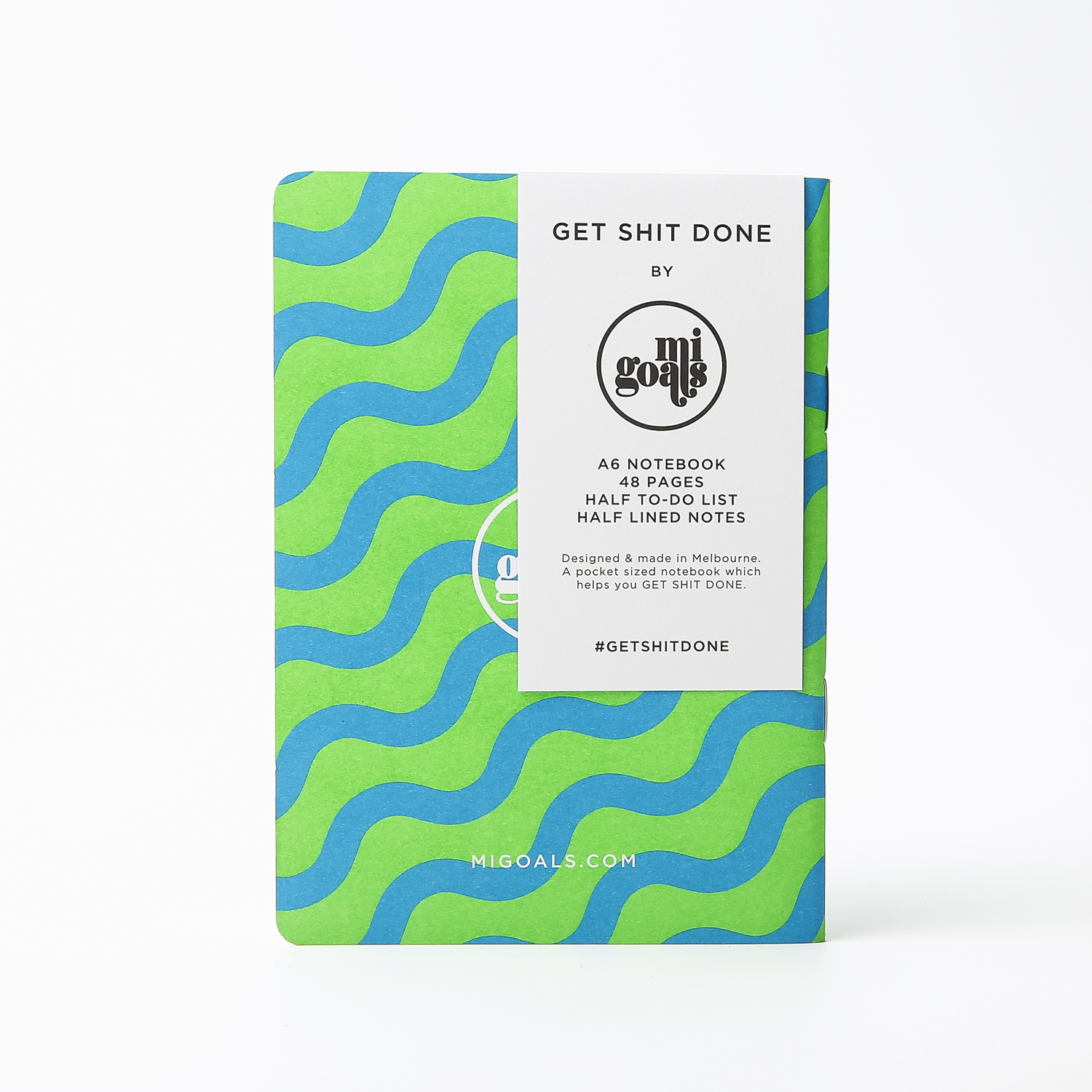 澳大利亚进口记笔记本子-MI GOALS本土设计师设计笔记本波纹款—绿色
