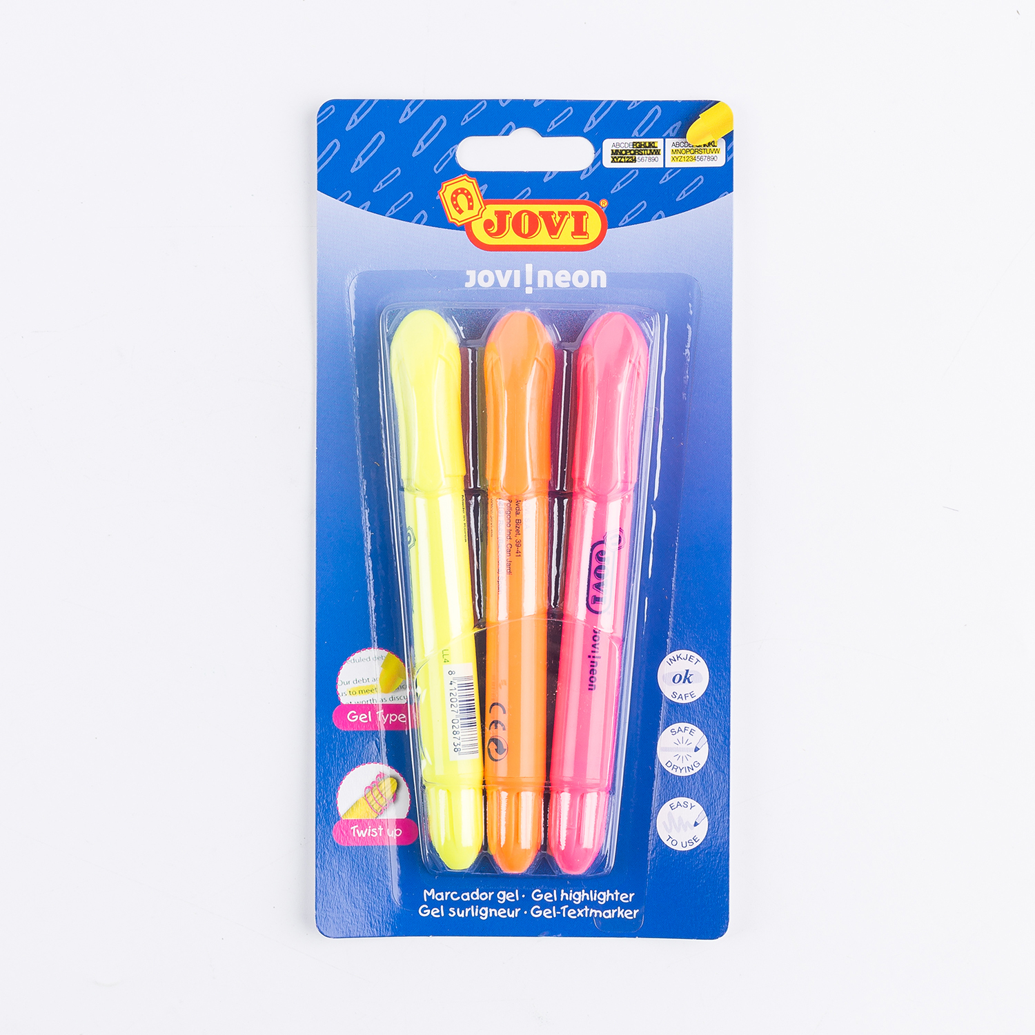 西班牙原产JOVI凝胶型萤光笔彩色记号笔