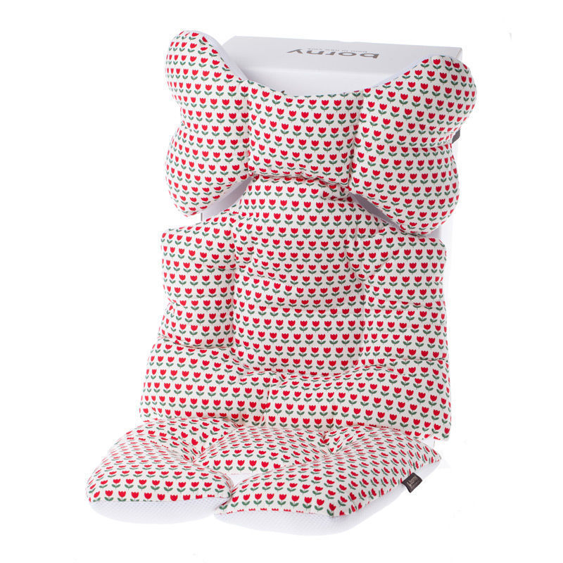 韩国进口婴儿车专用坐垫-borny基本棉蝴蝶枕双面婴儿车坐垫