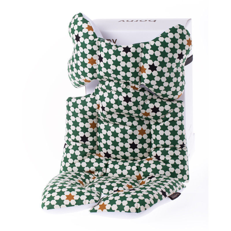 韩国进口婴儿学步车坐垫-borny基本棉蝴蝶枕双面婴儿车坐垫