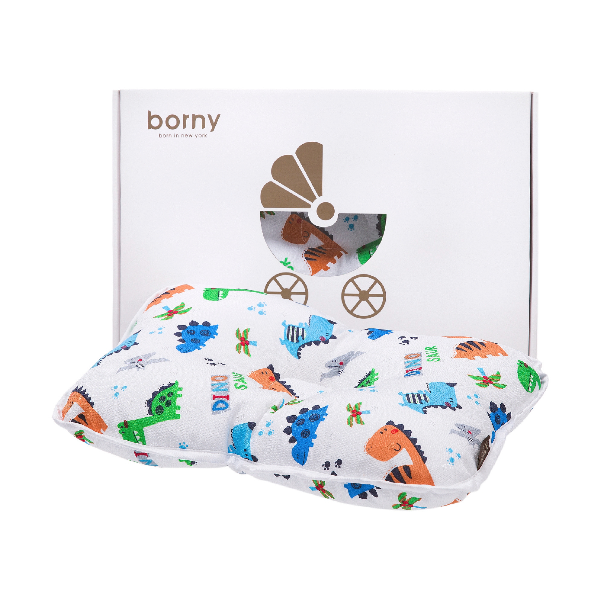 韩国进口婴儿定型枕头-borny人造丝婴幼儿定型枕0-6岁夏季透气