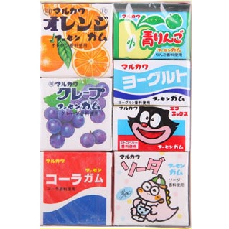 日本进口糖果-丸川盒装什锦胶姆糖