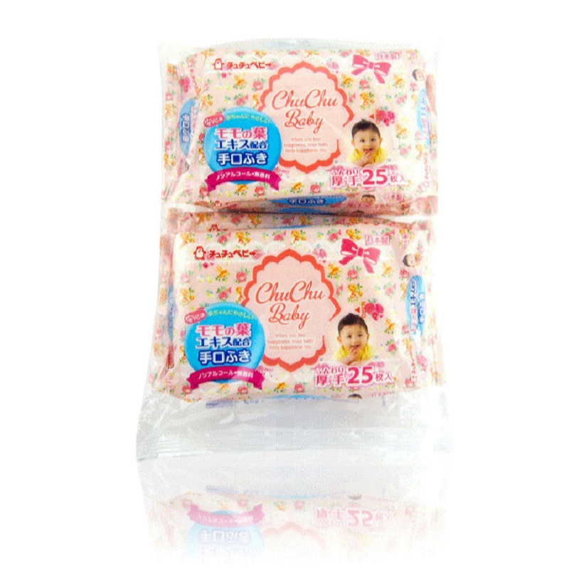 日本进口婴儿口手湿巾-啾啾baby婴儿手口专用柔软湿巾便携装25片*4包 日本进口婴儿口手湿巾-啾啾baby婴儿手口专用柔软湿巾便携装25片*4包