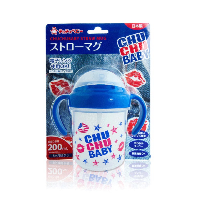 日本进口婴儿训练杯-啾啾baby可爱妈妈吸管式训练杯(牛仔) 日本进口婴儿训练杯-啾啾baby可爱妈妈吸管式训练杯(牛仔)