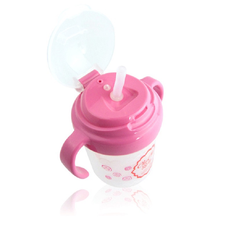 日本进口宝宝训练杯-啾啾baby可爱妈妈吸管式训练杯(蕾丝)