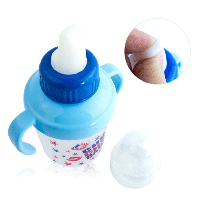 日本进口儿童训练杯-啾啾baby可爱妈妈鸭嘴式训练杯(牛仔)