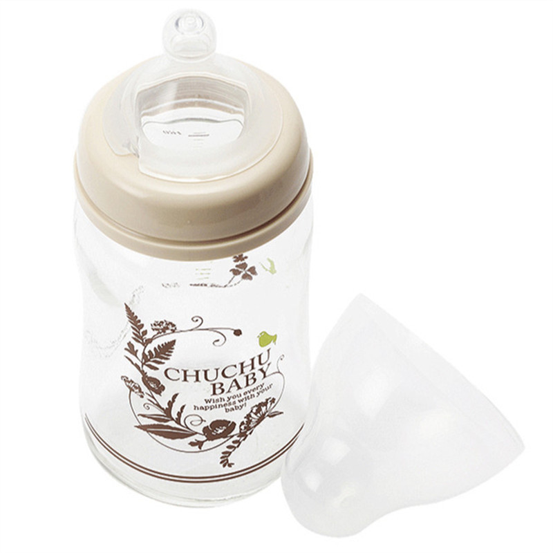 日本进口宽口奶瓶-啾啾baby可爱妈妈玻璃宽口奶瓶