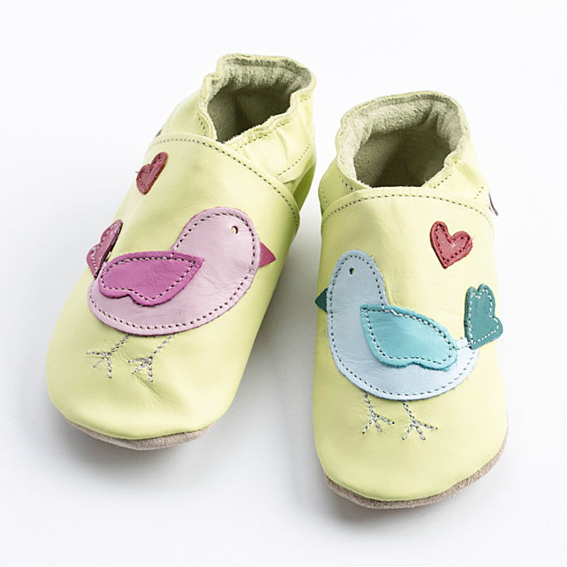 英国进口全牛皮软底学步鞋-Starchild全牛皮软底学步鞋爱之鸟柠檬款 - 全牛皮软底学步鞋