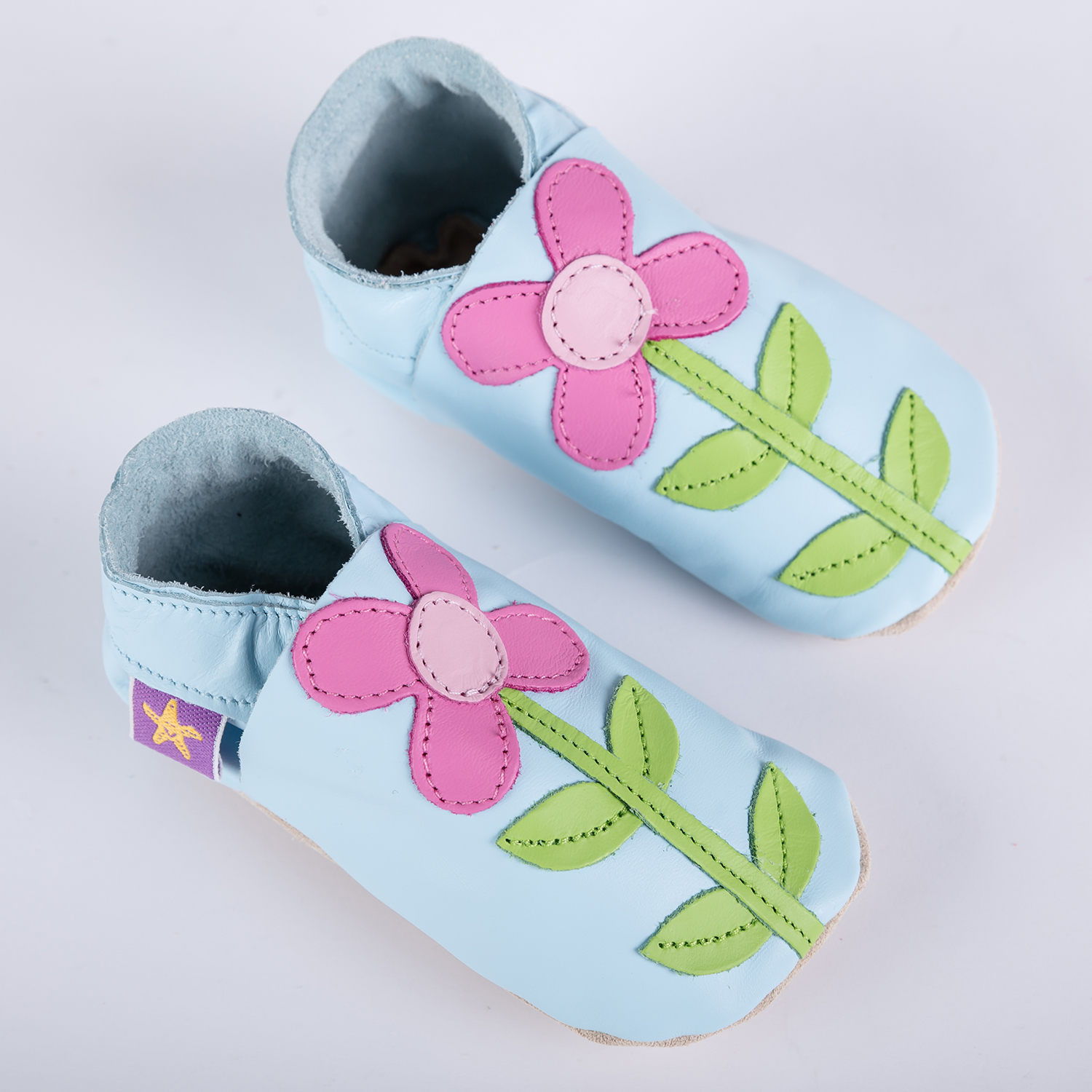 英国进口冬季学步鞋-Starchild全牛皮软底学步鞋卡米亚嫩蓝款