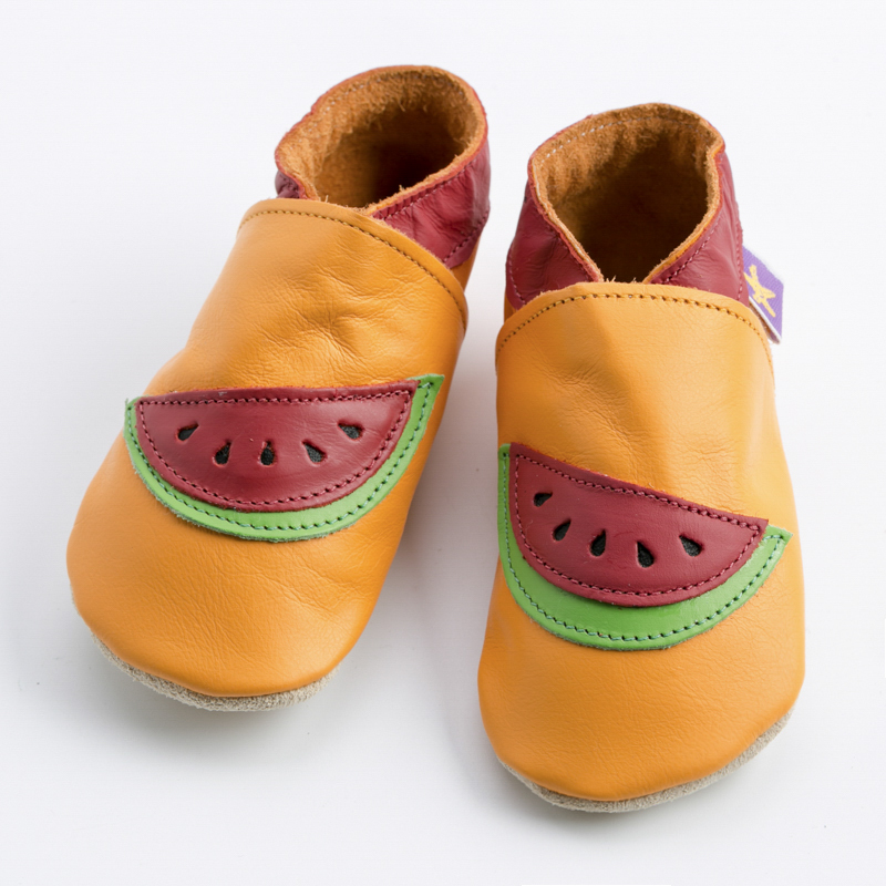 英国进口牛皮学步鞋-Starchild全牛皮软底学步鞋小西瓜橙款 - 牛皮学步鞋