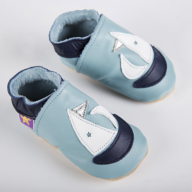 英国进口新生儿学步鞋-Starchild全牛皮软底学步鞋游艇水绿款