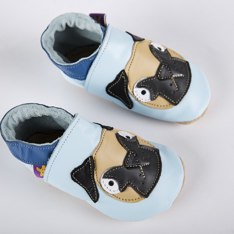 英国进口一段二段学步鞋-Starchild全牛皮软底学步鞋小豆豆嫩蓝款