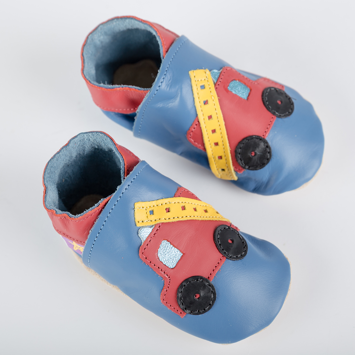 英国进口幼儿学步鞋-Starchild全牛皮软底学步鞋消防车蓝款
