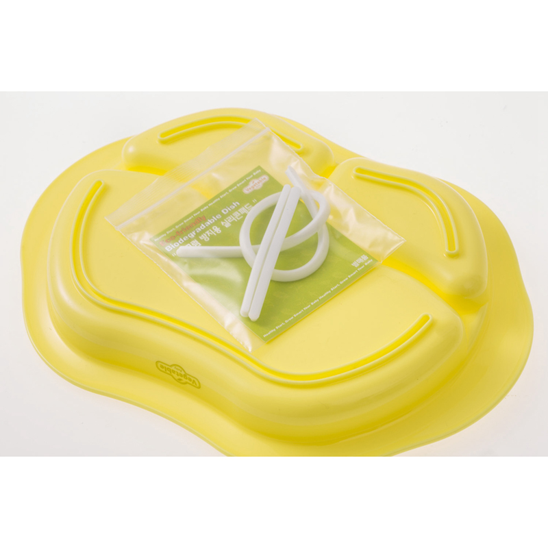 韩国进口宝宝餐具海淘-vegetablebaby分格盘天然玉米成分