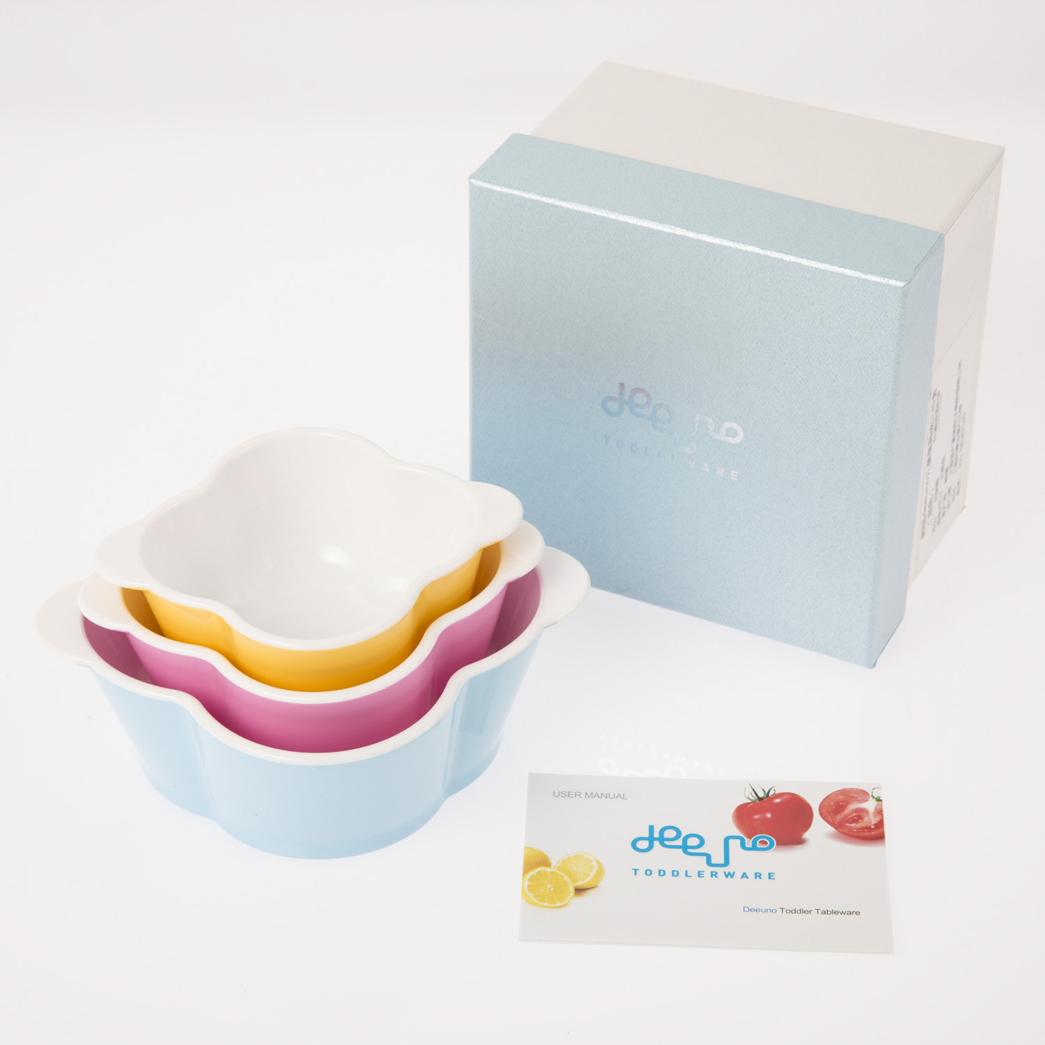 韩国进口儿童餐具三件套-deeuno儿童餐具碗三件套(混色)