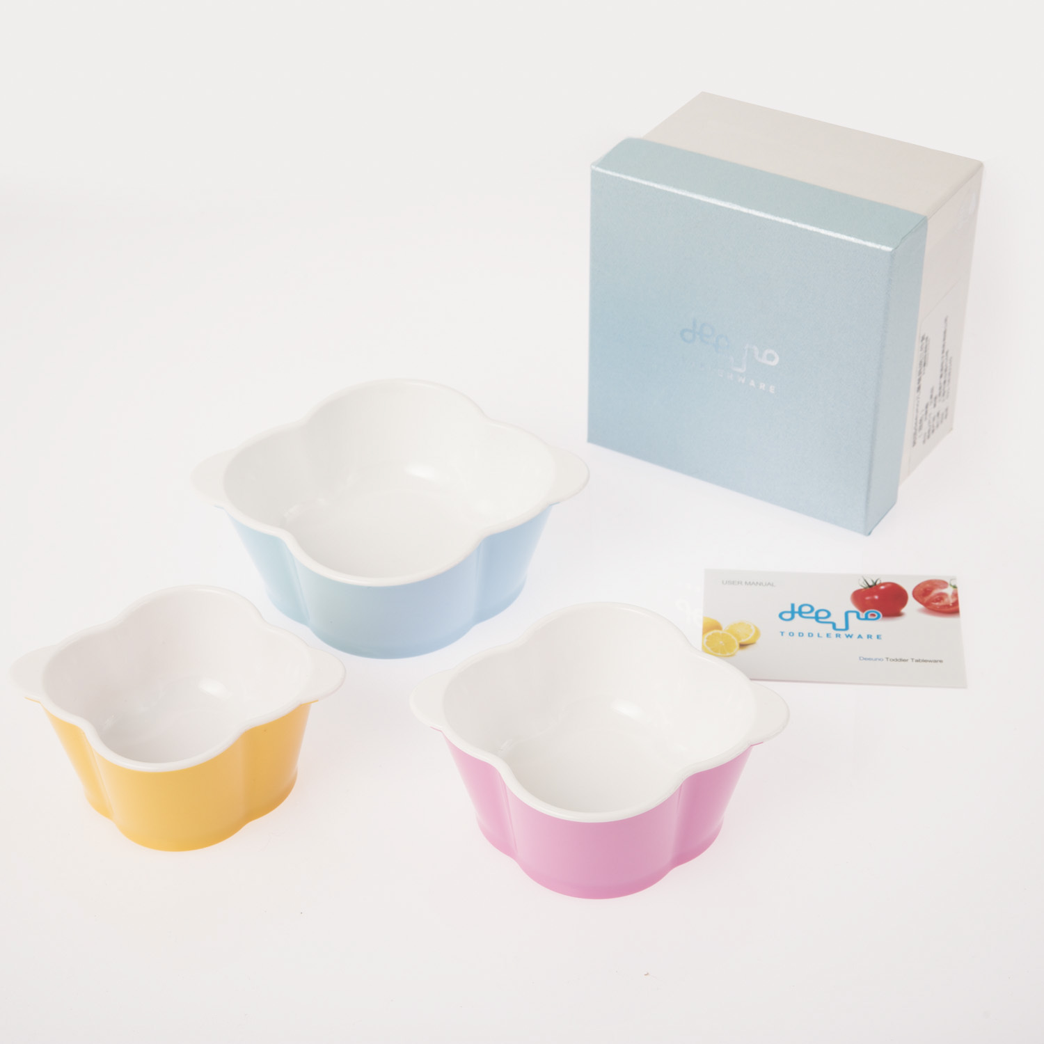 韩国进口儿童餐具三件套-deeuno儿童餐具碗三件套(混色)