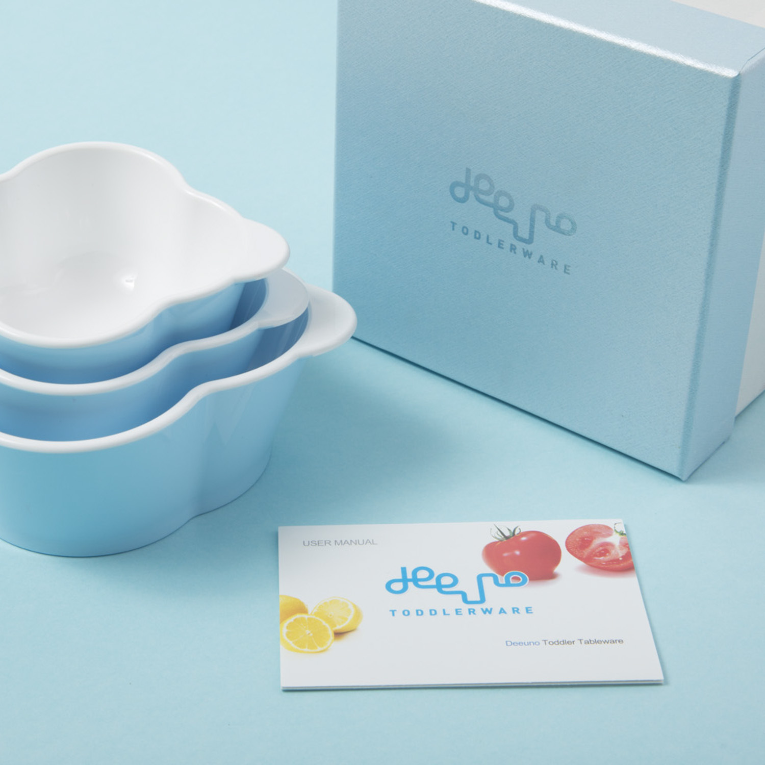 韩国进口儿童碗三件套-deeuno儿童餐具碗三件套(单色)