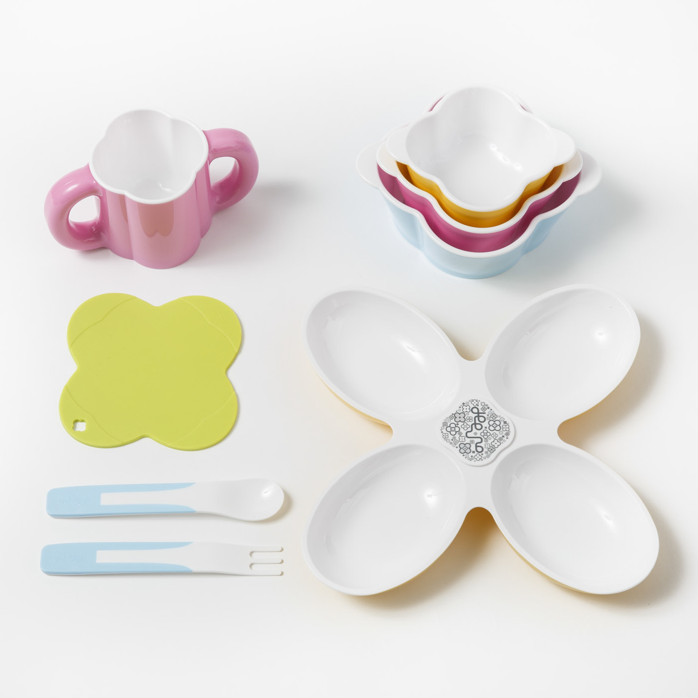 韩国进口儿童成套餐具-deeuno儿童餐具混色八件套