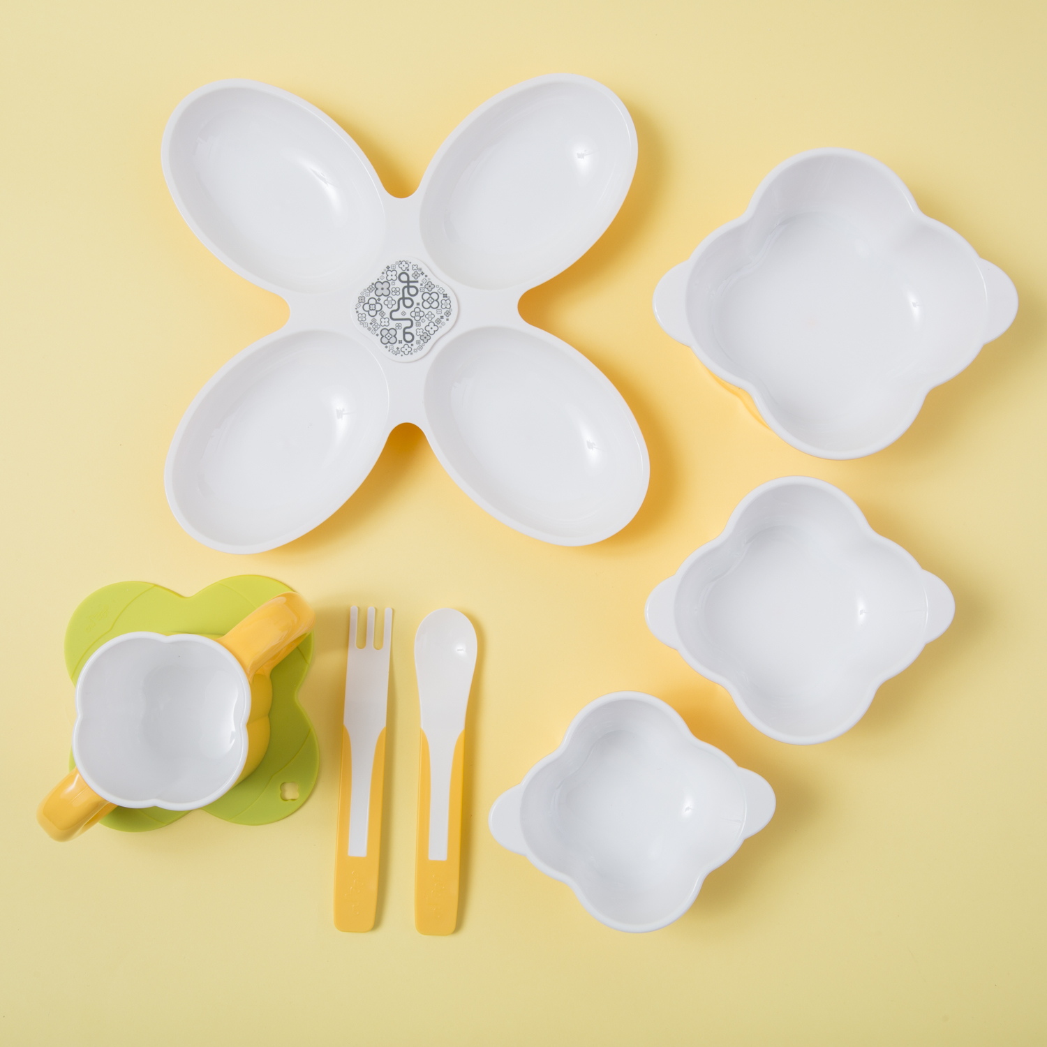 韩国进口儿童餐具用品-deeuno儿童餐具单色八件套 韩国进口儿童餐具用品-deeuno儿童餐具单色八件套