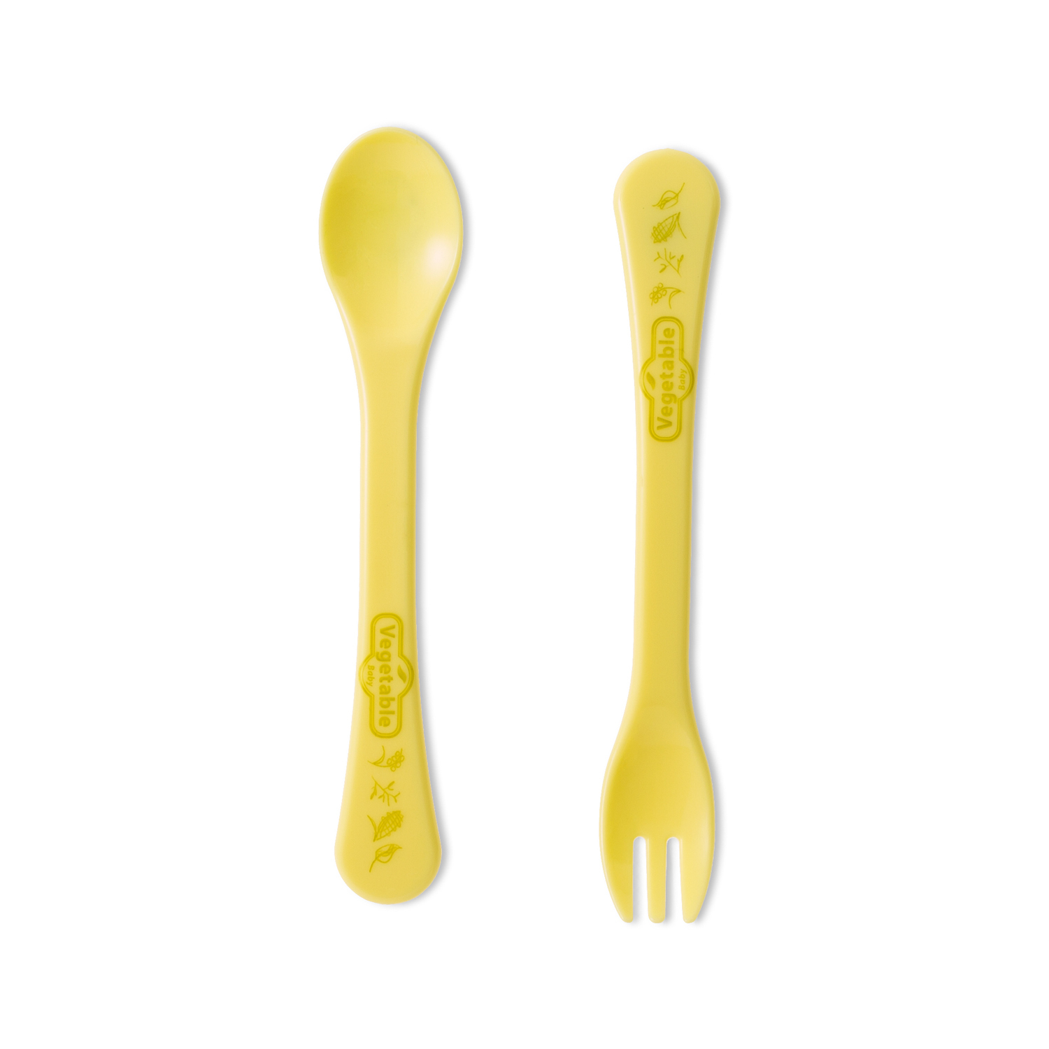 韩国进口宝宝的餐具-vegetablebaby天然玉米原料勺子/叉子