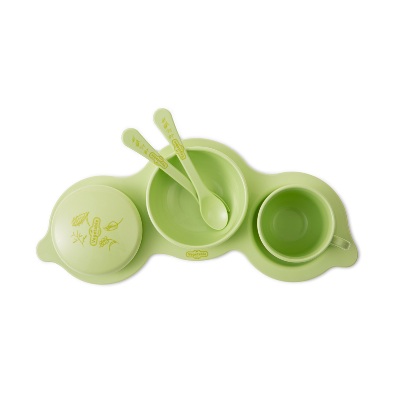 韩国进口宝宝餐盒-vegetablebaby大豆餐盘套装(7个装)