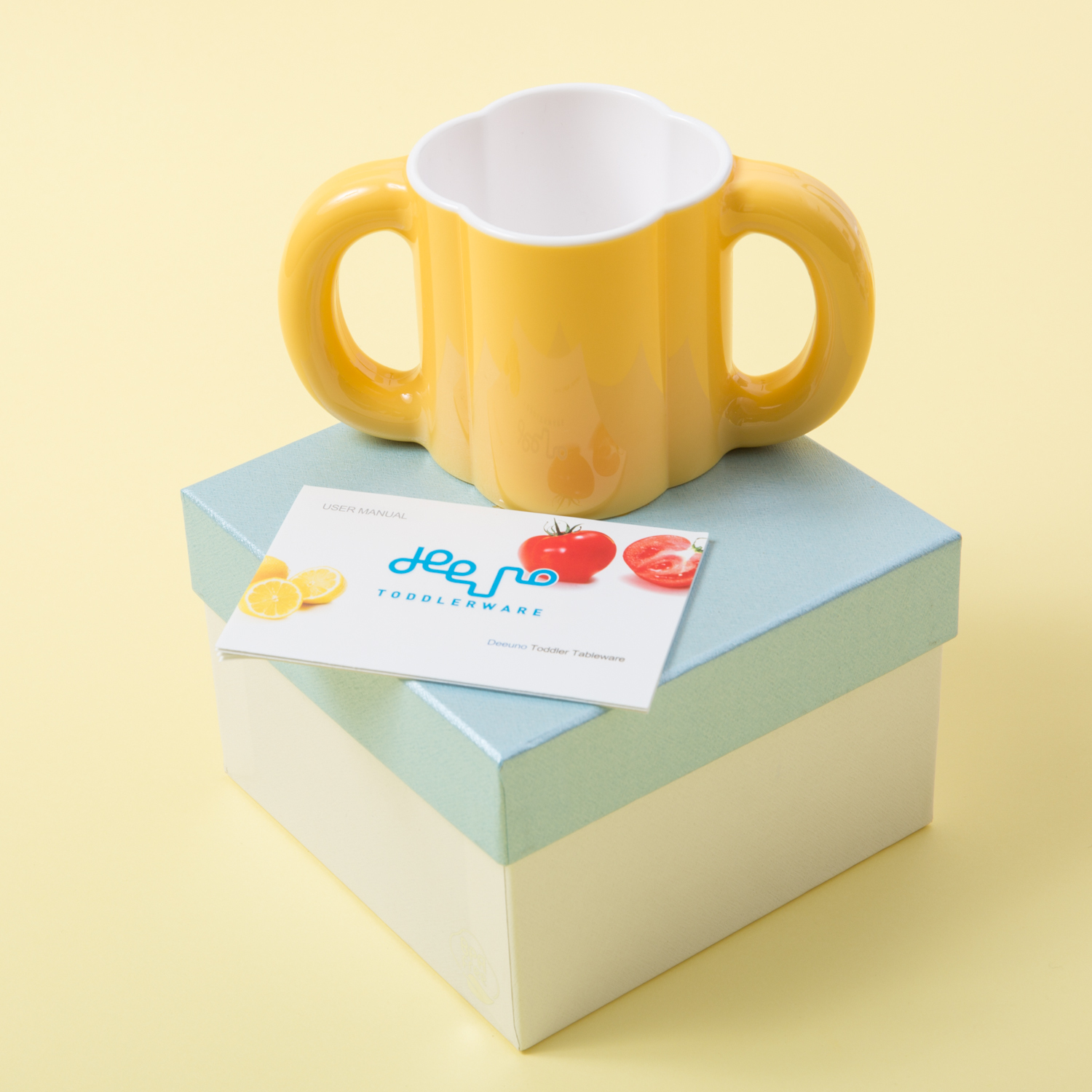 韩国进口婴幼儿双耳杯-deeuno儿童餐具双耳杯