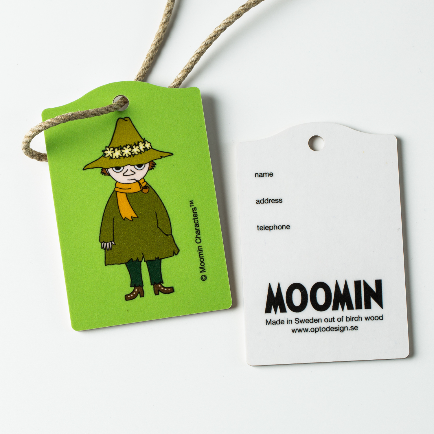 瑞典原产Optodesign 姆明系列桦木行李牌旅行箱挂牌2只装 瑞典原产Optodesign 姆明系列桦木行李牌旅行箱挂牌2只装