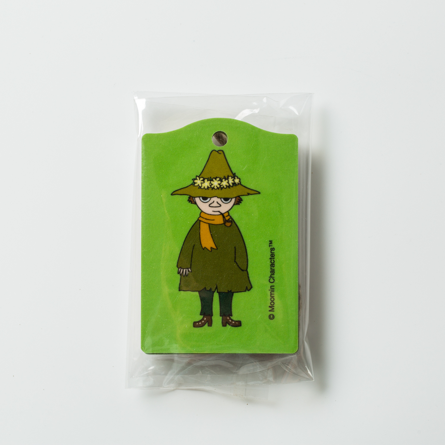 瑞典进口箱包行李牌-Opto Design姆明系列桦木行李牌2只装，绿衣司那夫金