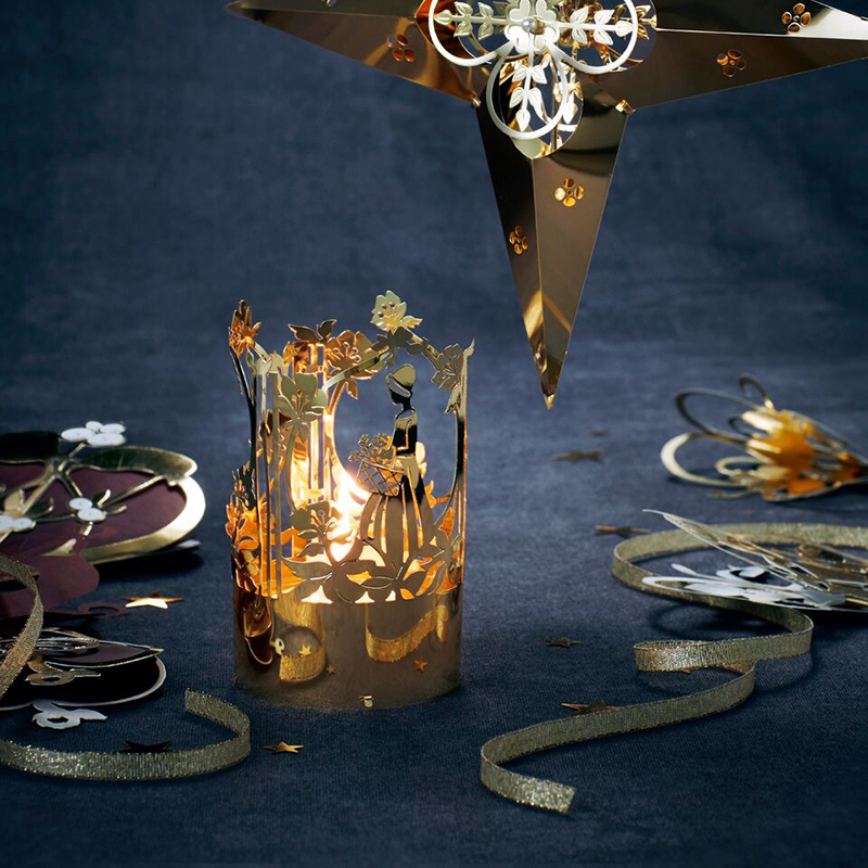 丹麦原产Jette Frolich镀金烛台餐烛架摆件装饰 小女孩儿