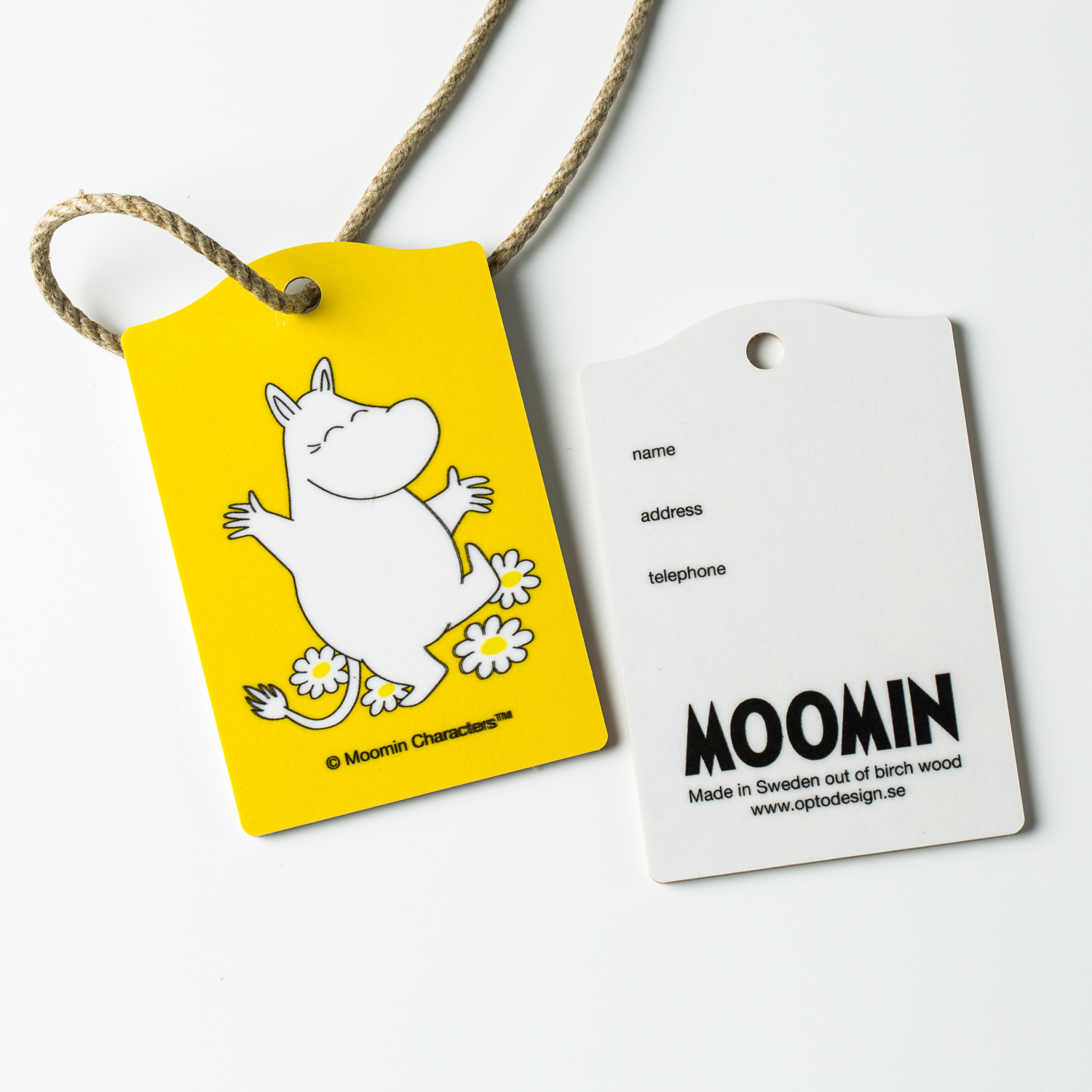 瑞典进口环保行李牌-Opto Design姆明系列桦木行李牌2只装，姆明